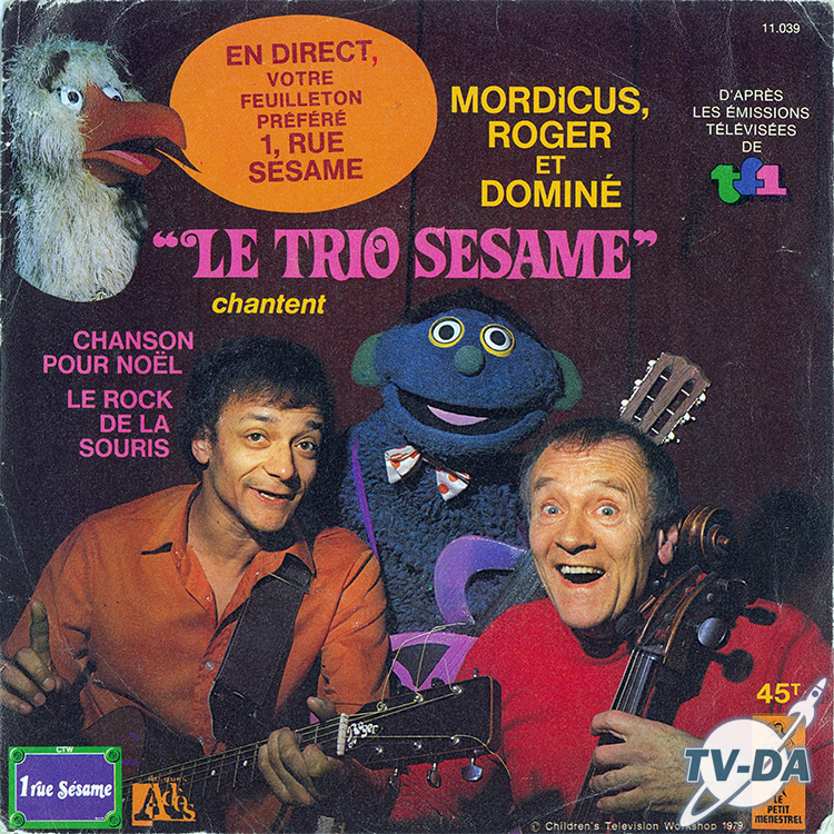 disque vinyle 45 tours 1 rue sesame trio chanson noel