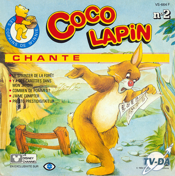 disque vinyle 45 tours winnie ourson coco lapin chante numero 2