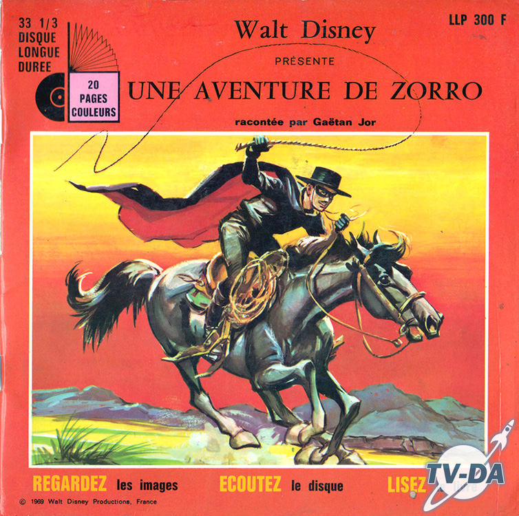 zorro aventure walt disney variante 33T livre disque vinyle 45 tours