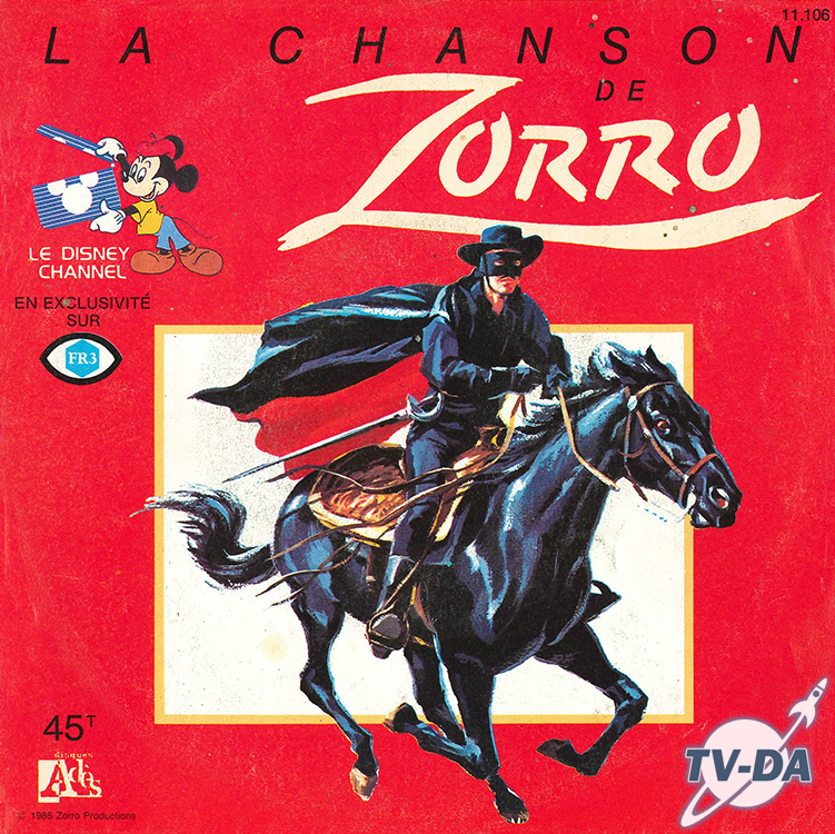 zorro chanson disney channel fr3 disque vinyle 45 tours
