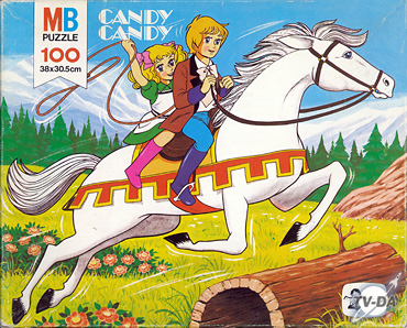 puzzle candy a cheval avec le prince des collines